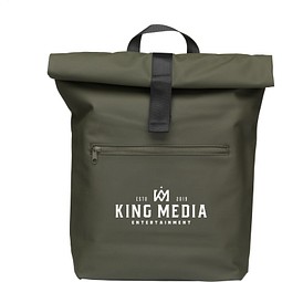 Lennon Roll-Top Recycled PU Backpack Rucksack, Dunkelgrün