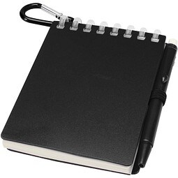 Lig Mini Recyceltes Outdoor-Softcover Notizbuch und Kugelschreiber Set (schwarze Mine), schwarz