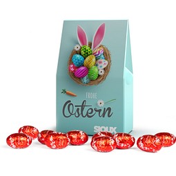 Lindt Lindor Ostereier in Mini-Standboden-Kartonage, 47 g, Kartonage, inkl. Druck