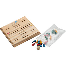 LUDO Spiel aus Holz, braun