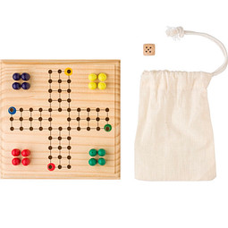 Ludo-Spiel aus Holz Yasir, Braun