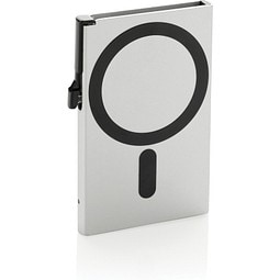 Magnetischer RFID-Kartenhalter aus Aluminium für Smartphones, silber