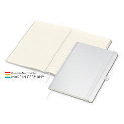 Geiger-Notes Match-Book Creme Bestseller Notizbuch A4 Cover-Star gloss, inkl. Druck, weiß