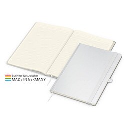 Geiger-Notes Match-Book Creme Bestseller Notizbuch A4 Cover-Star matt, inkl. Druck, weiß