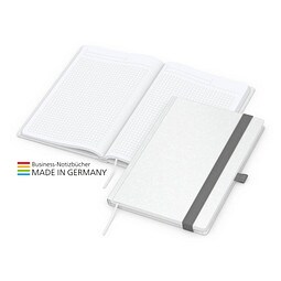 Geiger-Notes Match-Book Creme Bestseller Notizbuch Natura A4, inkl. Druck, silbergrau