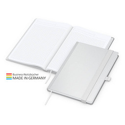 Geiger-Notes Match-Book White Bestseller Notizbuch A5 Cover-Star gloss, inkl. Druck, weiß