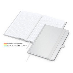 Geiger-Notes Match-Book White Bestseller Notizbuch A5 Cover-Star matt, inkl. Druck, weiß