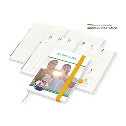 Geiger-Notes Match-Hybrid green+blue Notizbuch A5 Natura Recycling, inkl. Druck, gelb