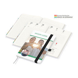 Geiger-Notes Match-Hybrid green+blue Notizbuch A5 Natura Recycling, inkl. Druck, schwarz