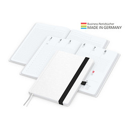 Geiger-Notes Match-Hybrid White Bestseller Notizbuch A4, Natura, inkl. Druck, schwarz