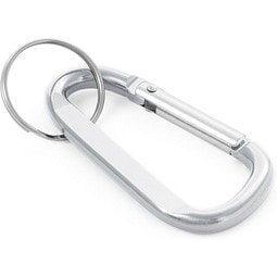 MATTHEW. Karabinerclip aus Aluminium mit Schlüsselring, Silber