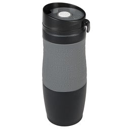 Metall-Isolierbecher Grip, 380 ml, schwarz/grau