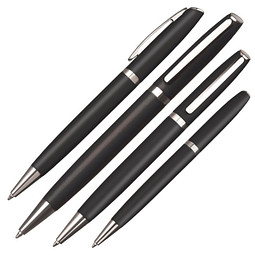 Metall-Drehkugelschreiber Port Elizabeth, blaue Mine, dunkelanthrazit