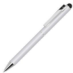 uma® Metall-Touchkugelschreiber Straight, blaue Mine, silber