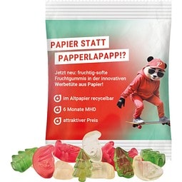 Minitüte, 10 g, recyclingfähiges Papier weiß, Trolli Weihnachtsmischung, inkl. Druck