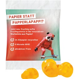 Minitüte, 15 g, recyclingfähiges Papier weiß, Trolli Vitamin Fruchtgummi, inkl. Druck