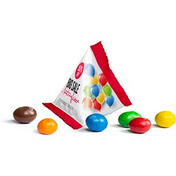 M&M's Peanuts im Mini Tetraeder, 10 g, Folie weiß, inkl. Druck