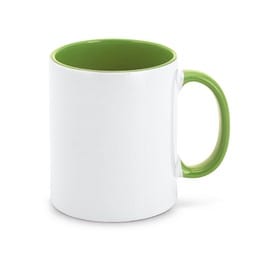 Mocha Keramikbecher, 350 ml, weiß innen hellgrün