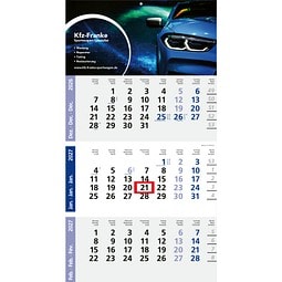Geiger-Notes Monatskalender Logic 3 Post A Bestseller, inkl. Druck, blau