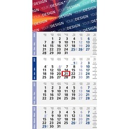 Geiger-Notes Monatskalender Logic 4 Post A Bestseller, inkl. Druck, blau