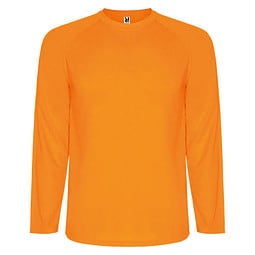 Montecarlo Langarm-Sport-Shirt für Kinder, Fluor Orange, 8