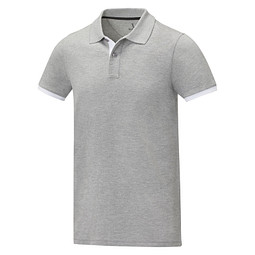 Morgan Polo für Herren, zweifarbig, heather grau, L
