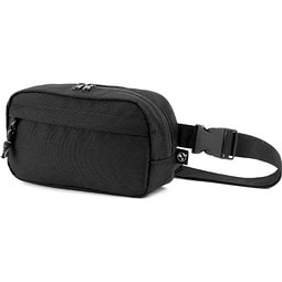 MYKONOS. Gürteltasche aus 600D recyceltem Polyester und Innenfutter aus 210D recyceltem Polyester, Schwarz