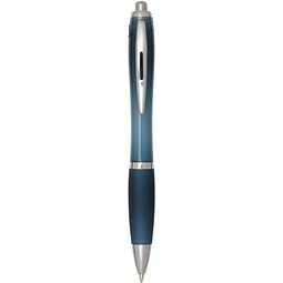 Nash RCS Kugelschreiber aus recyceltem Kunststoff mit farbigem Schaft und Griffzone (blaue Tinte), hale blau