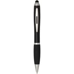 Nash RCS Stylus Kugelschreiber aus recyceltem Kunststoff mit farbigem Schaft und schwarzem Griff (blaue Tinte), schwarz