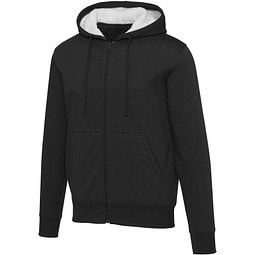 Natron 320 g/m² Sherpa-Kapuzenjacke mit Reißverschluss, schwarz, S