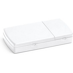 NERO. Tablettenbox mit 2 Fächern, Weiß