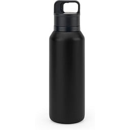 NICKLAUS. Edelstahlflasche (91% recycelt) mit vakuumisolierter Doppelwand 590 mL, Schwarz