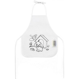 NILO. Kinderschürze zum Ausmalen aus Vliesstoff (80 g/m²), Weiß