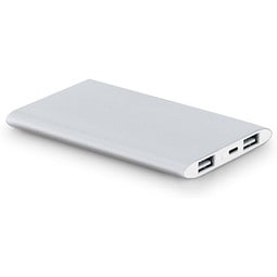NOBEL. Powerbank 7'200 mAh aus Recyceltes Aluminium (100 % rAL), Satinsilber