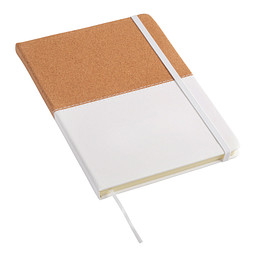 Notizbuch CORKY im DIN-A5-Format,braun, weiß