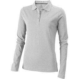 ELEVATE Damen Langarm Poloshirt Oakville, grau meliert, S