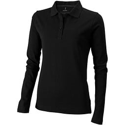 ELEVATE Damen Langarm Poloshirt Oakville, schwarz, S