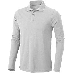 ELEVATE Herren Langarm Poloshirt Oakville, grau meliert, XXL