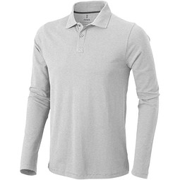 ELEVATE Herren Langarm Poloshirt Oakville, grau meliert, XXXL