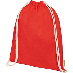 Odisha 140 g/m² OCS Bio-Sportbeutel 5L, rot