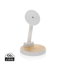 Ontario 2-in-1 15W magnetischer Ladeständer aus RCS rPlastik, weiß