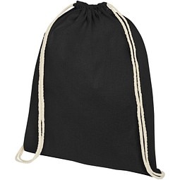 Oregon 140 g/m² Turnbeutel aus Baumwolle 5L, schwarz