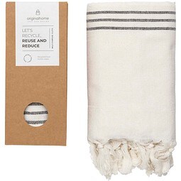 Originalhome Tuch 85 × 175 cm aus recyceltem Material, offwhite