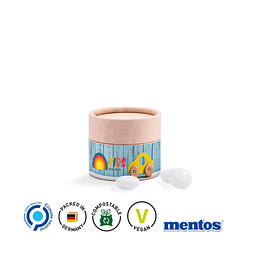 Papierdose Eco Mini, Mentos Kaudragee Mint, inkl. Druck