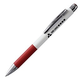 PENKO® Voll-Metall-Kugelschreiber Striscia, weiß/rot
