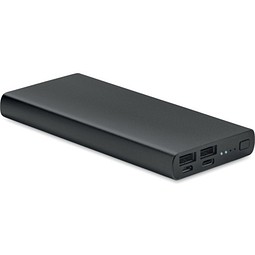 Powerbank aus recyceltem Aluminium 10.000 mAh, schwarz