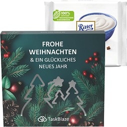 Präsentbox Premium, Wald-Stanzung,  Ritter SPORT Joghurt Schokolade, inkl. Druck