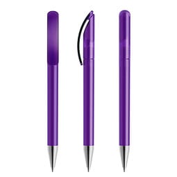 prodir® Drehkugelschreiber DS 3 mit Metallspitze, blaue Mine, lila gefrostet