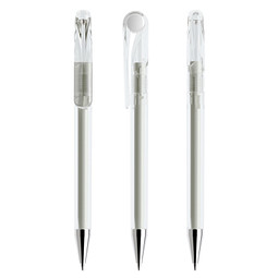 prodir® Drehkugelschreiber DS1 TTC Twist, blaue Mine, klar/weiß