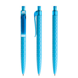 prodir® Druckkugelschreiber QS01 PMT Push, blaue Mine, cyanblau